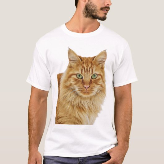 オレンジタビー猫の肖像画 Tシャツ (正面)