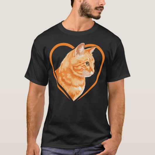 オレンジタビー猫オレンジ Tシャツ (正面)