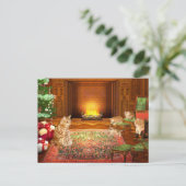 オレンジタビー猫クリスマスファミリー シーズンポストカード (スタンド正面)