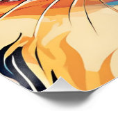 オレンジタビー猫 | カラフルコンテンポラリー絵を描の ポスター (コーナー)