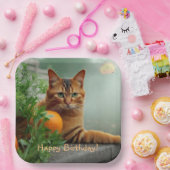 オレンジタビー猫 ペーパープレート (パーティー)