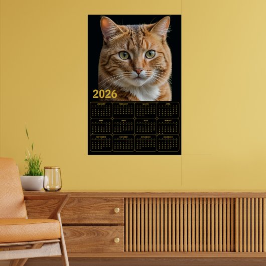 オレンジタビー猫 2026年カレンダー ポスター (リビング2)