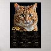 オレンジタビー猫 2026年カレンダー ポスター (正面)