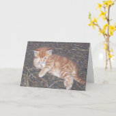 オレンジタビー野良子猫カード カード (黄色い花)