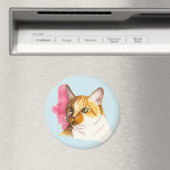 オレンジタブビーキャットウォーター絵画カラー マグネット (インサイチュ (食洗機))