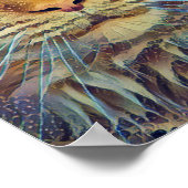 オレンジタブビーキャットグリーンの目 ポスター (角)