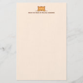 オレンジタブビーキャットピーキング上カスタム文字ベージュ 便箋 (正面)