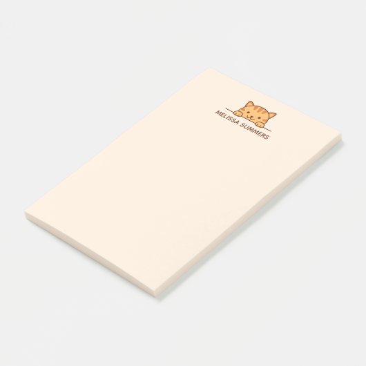 オレンジタブビーキャットピーキング名前をカスタムする ポストイット (アングル)