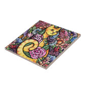 オレンジタブビーキャットフラワーガーデン タイル (側面)