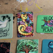 オレンジタブビーキャットフラワーガーデン ノートカード