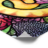 オレンジタブビーキャットフラワーガーデン ポスター (角)