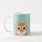 オレンジタブビーキャットマグカップ – かわいいキャットレディーギフト コーヒーマグカップ (左)