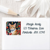 オレンジタブビーキャットミオウィクリスマス差出人住所 ラベル (インサイチュ)