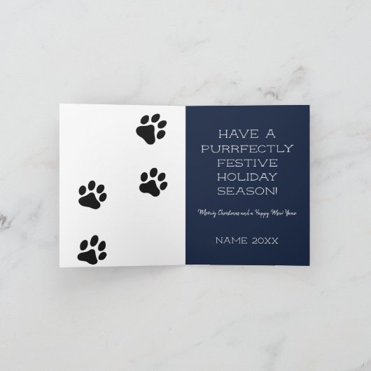 オレンジタブビーキャットミョウィクリスマスウォーターのカラーカード サンキューカード (内部)