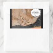 オレンジタブビーキャットユーモア/携帯電話 長方形シール (バッグ)