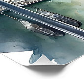 オレンジタブビーキャットロックスター遊ズドラムズレッドタイ ポスター (コーナー)