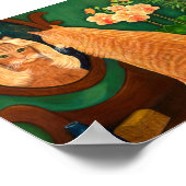 オレンジタブビーキャット&鏡 ポスター (角)