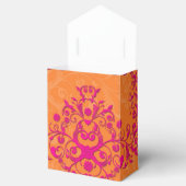 オレンジタンゴピンクとオレンジの花柄ダマスク フェイバーボックス (オープン)
