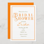 オレンジタンジェリンブライダルシャワークラス招待状 招待状 (正面/裏面)