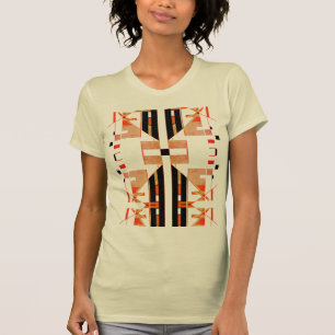 オレンジタンブラックシンメトリックスサウスウエストアートルック Tシャツ