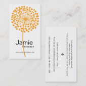 オレンジタンポポの花の縦の名刺 名刺 (正面/裏面)