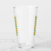 オレンジターコイズグリーンフラワー花びらミッドセンチュリー タンブラーグラス (右)