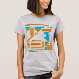 オレンジターコイズサウスウエストアーインスパイアト抽象芸術 Tシャツ