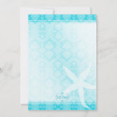 オレンジターコイズサマースターフィッシュブライダルシャワー 招待状 (裏面)