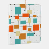 オレンジターコイズスクエアミッドセンチュリークリスマス セラミックオーナメント (右)
