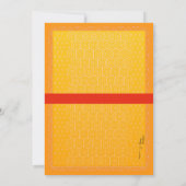 オレンジターコイズトレンディーピオニー誕生日ブランチ 招待状 (裏面)