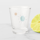 オレンジターコイズフランシスコスターバストミッドセンチュリー ショットグラス (裏面)