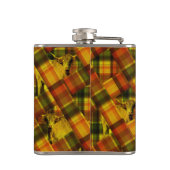 オレンジタータンチェックハイランド牛、スキットル フラスク (裏面)
