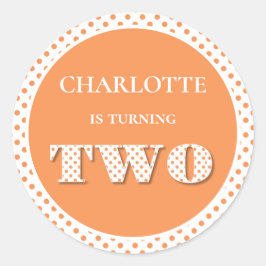 オレンジターニング2水玉模様 ラウンドシール