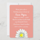 オレンジダイシーフラワーバースデーパーティー招待状 招待状 (裏面)