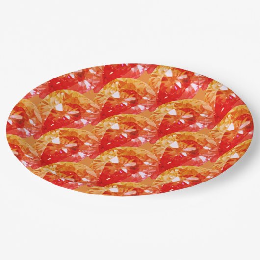 オレンジダイヤモンドきらきら光るファンシーハローウィンパーティ ペーパープレート (アングル)