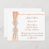 オレンジダイヤモンドインフィニティ婚約パーティ招待状 招待状 (正面/裏面)