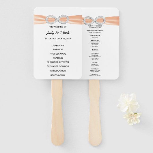 オレンジダイヤモンドインフィニティ結婚式 プログラムファン ハンドファン (正面&裏面)