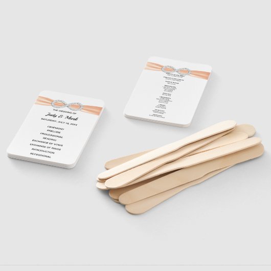 オレンジダイヤモンドインフィニティ結婚式 プログラムファン ハンドファン (組立なし)