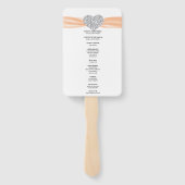 オレンジダイヤモンドハート結婚式 プログラム ハンドファン (裏面)