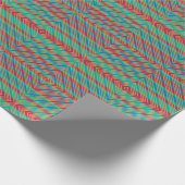 オレンジダイヤモンドブルーレッドターコイズパターン ラッピングペーパー (角)