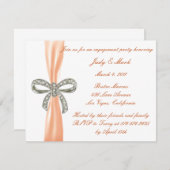 オレンジダイヤモンドボウ婚約パーティ招待状 招待状 (正面/裏面)