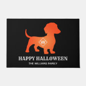 オレンジダシュントハッピーハローウィンファミリー名 ドアマット (正面)