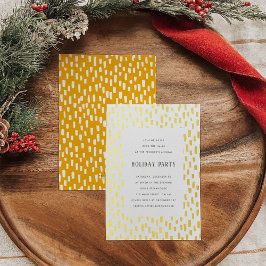 オレンジダッシュリーゴールデンホリデーパーティー金ゴールド 箔招待状