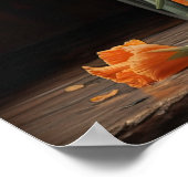 オレンジダッフォディルフラワーアートプリントポスター ポスター (角)