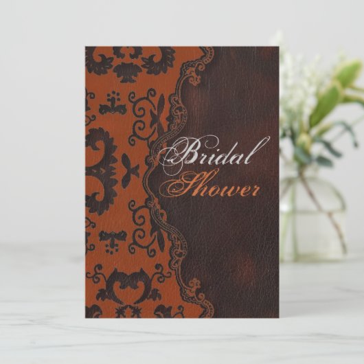 オレンジダマスクウェスタンヴィンテージブライダルシャワー 招待状 (スタンド正面)