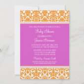 オレンジダマスクカスタムベビーシャワー招待状 招待状 (裏面)