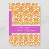オレンジダマスクカスタムベビーシャワー招待状 招待状 (正面/裏面)