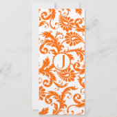 オレンジダマスクモノグラム結婚式招待状 招待状 (裏面)