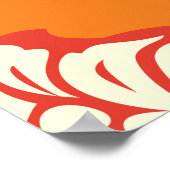 オレンジダマスク壁紙：シームレスなフローラ。 ポスター (角)