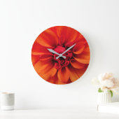 オレンジダリアアクリル時計 ラージ壁時計 (ホーム)